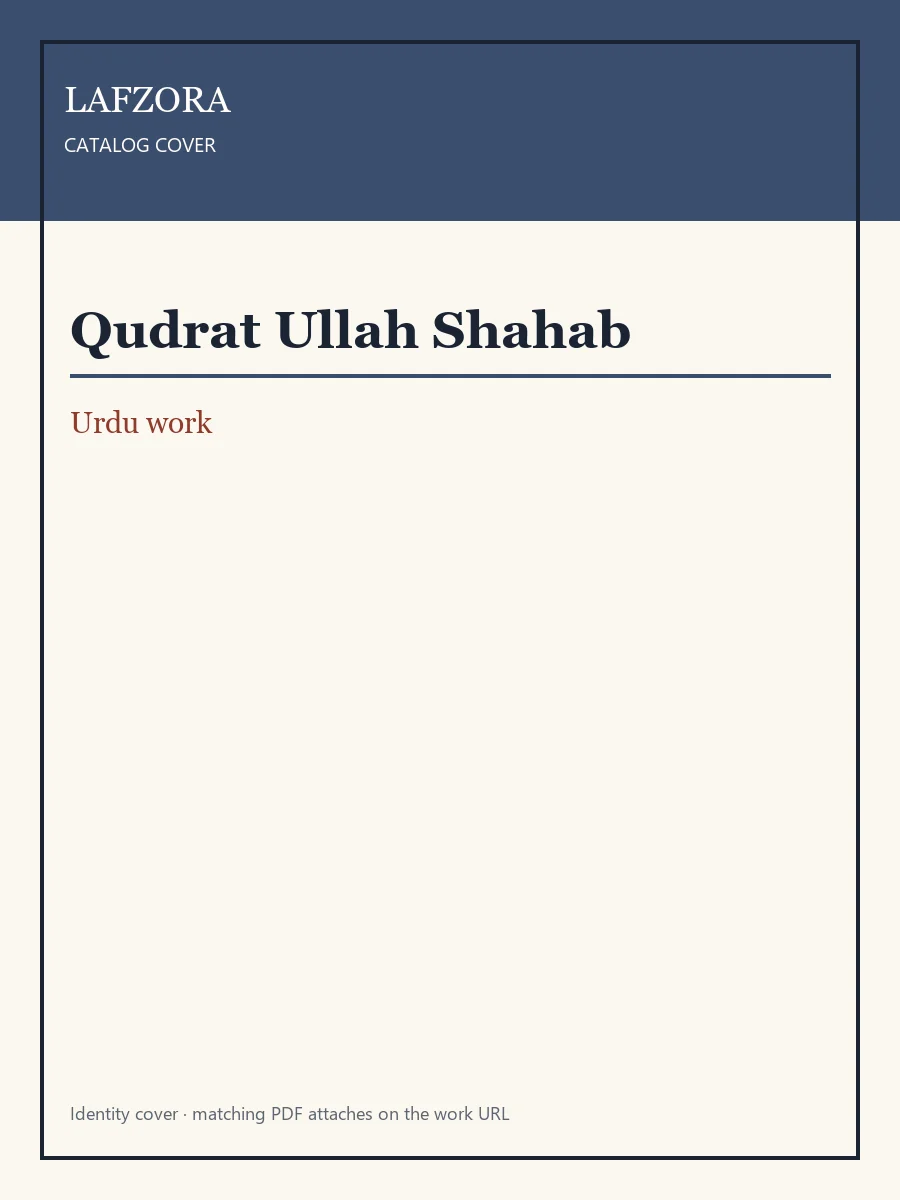 Catalog plate for Qudrat Ullah Shahab Urdu Writer