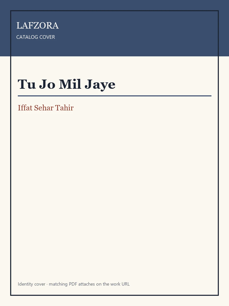 Published cover of Tu Jo Mil Jaye by Iffat Sehar Tahir